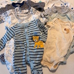 Unbranded Baby One-Piece Set - Blue, Light Blue & Cream